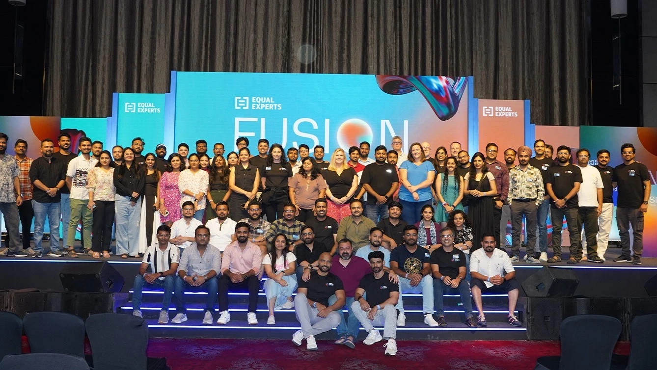 Group photo at Fusion corporate event in Pune