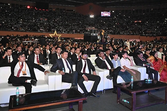 Guests at corporate event seated during presentation
